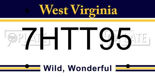 7HTT95 West Virginia License Plate