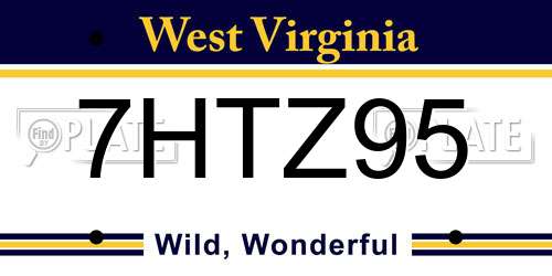 7HTZ95 West Virginia License Plate