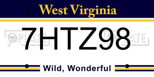 7HTZ98 West Virginia License Plate