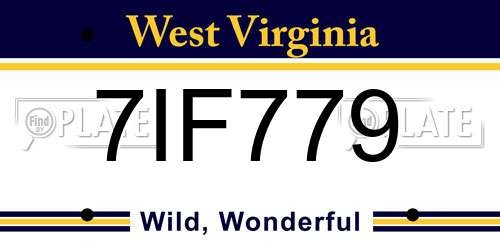 7IF779 West Virginia License Plate