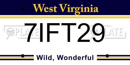 7IFT29 West Virginia License Plate