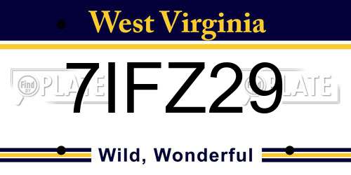 7IFZ29 West Virginia License Plate