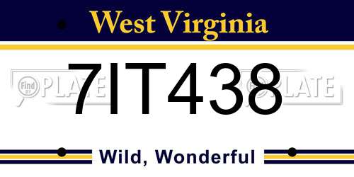 7IT438 West Virginia License Plate