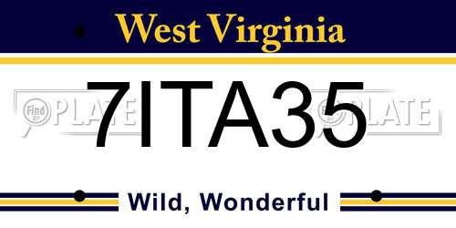 7ITA35 West Virginia License Plate