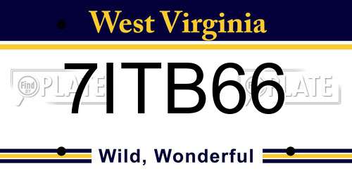 7ITB66 West Virginia License Plate