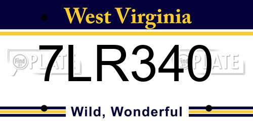 7LR340 West Virginia License Plate