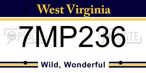 7MP236 West Virginia License Plate