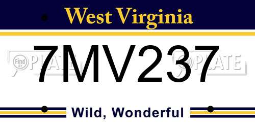 7MV237 West Virginia License Plate