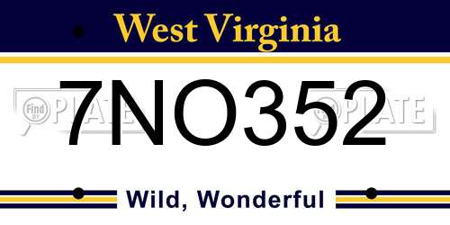 7NO352 West Virginia License Plate