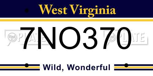 7NO370 West Virginia License Plate