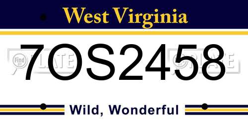 7OS2458 West Virginia License Plate