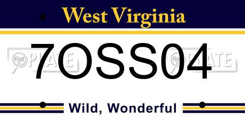 7OSS04 West Virginia License Plate