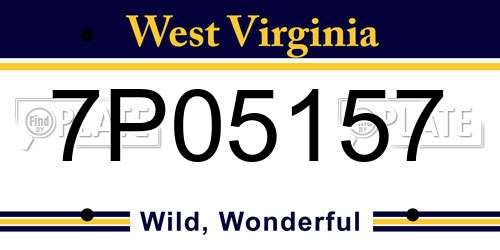 7P05157 West Virginia License Plate