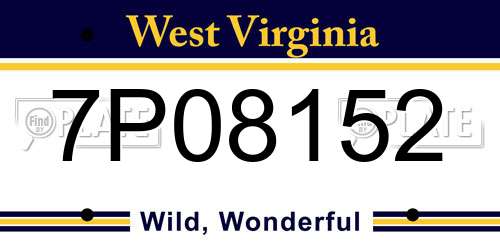 7P08152 West Virginia License Plate