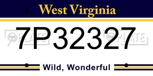 7P32327 West Virginia License Plate