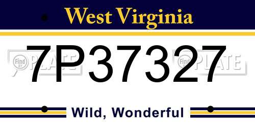 7P37327 West Virginia License Plate