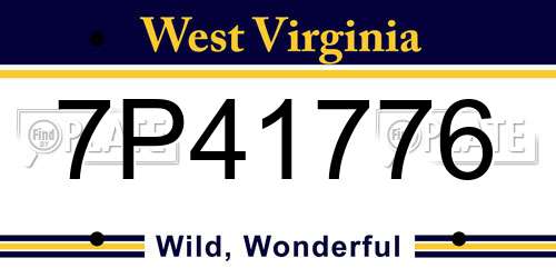 7P41776 West Virginia License Plate