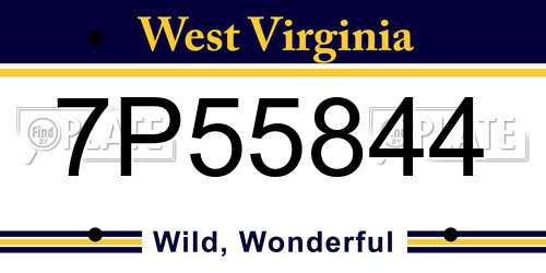7P55844 West Virginia License Plate
