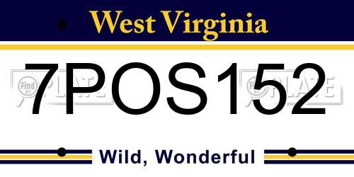 7POS152 West Virginia License Plate