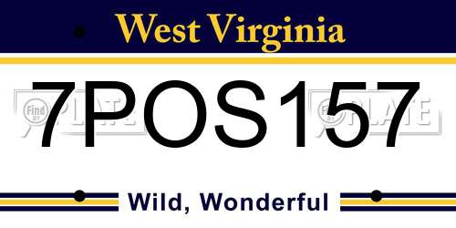 7POS157 West Virginia License Plate