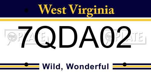 7QDA02 West Virginia License Plate