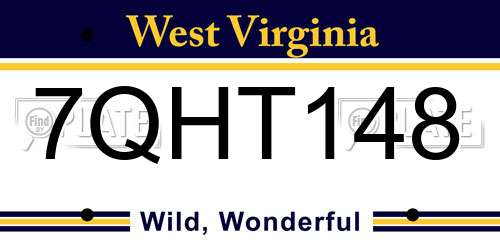 7QHT148 West Virginia License Plate