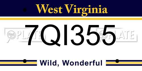 7QI355 West Virginia License Plate