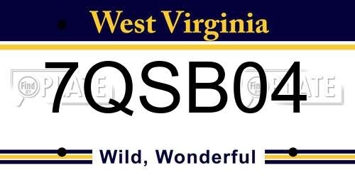 7QSB04 West Virginia License Plate