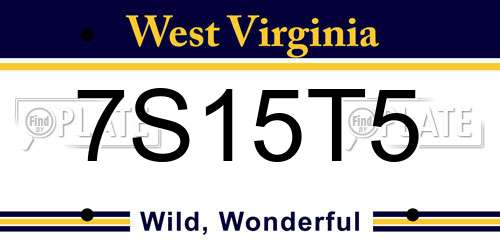 7S15T5 West Virginia License Plate