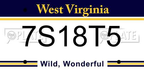 7S18T5 West Virginia License Plate