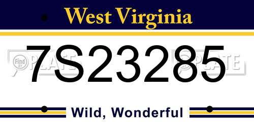 7S23285 West Virginia License Plate