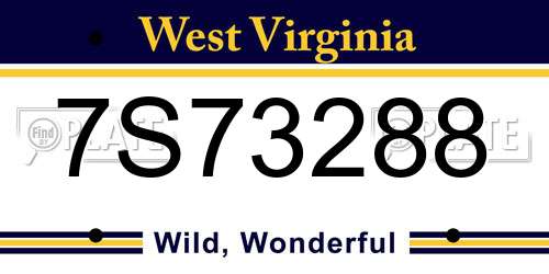 7S73288 West Virginia License Plate