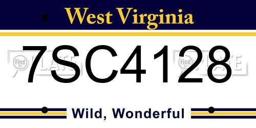 7SC4128 West Virginia License Plate