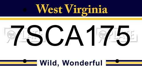 7SCA175 West Virginia License Plate