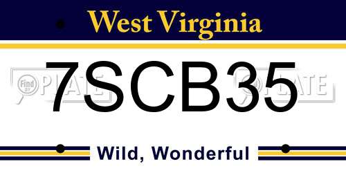 7SCB35 West Virginia License Plate