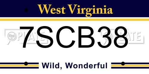 7SCB38 West Virginia License Plate
