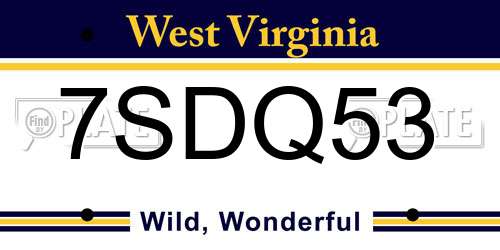 7SDQ53 West Virginia License Plate