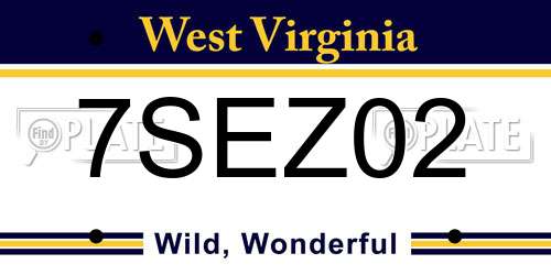 7SEZ02 West Virginia License Plate