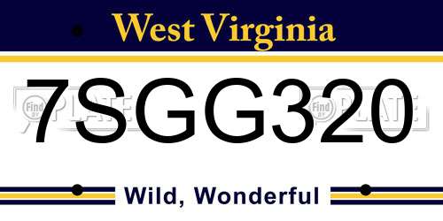 7SGG320 West Virginia License Plate