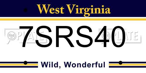 7SRS40 West Virginia License Plate