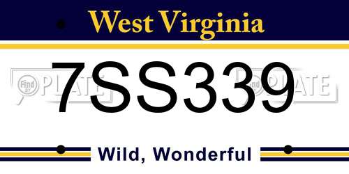 7SS339 West Virginia License Plate
