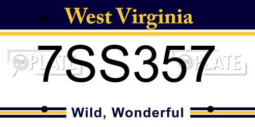 7SS357 West Virginia License Plate