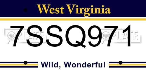 7SSQ971 West Virginia License Plate