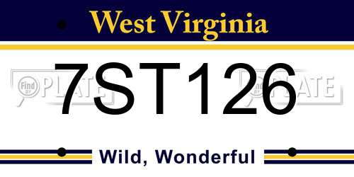 7ST126 West Virginia License Plate