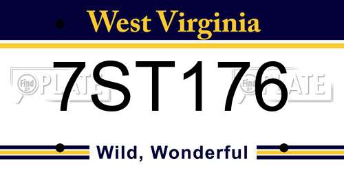 7ST176 West Virginia License Plate
