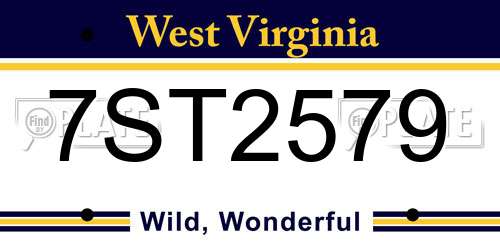 7ST2579 West Virginia License Plate
