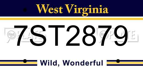7ST2879 West Virginia License Plate
