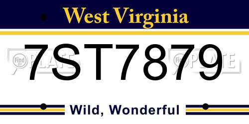 7ST7879 West Virginia License Plate