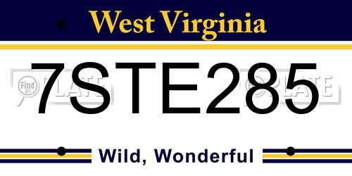 7STE285 West Virginia License Plate