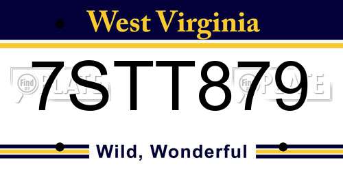 7STT879 West Virginia License Plate